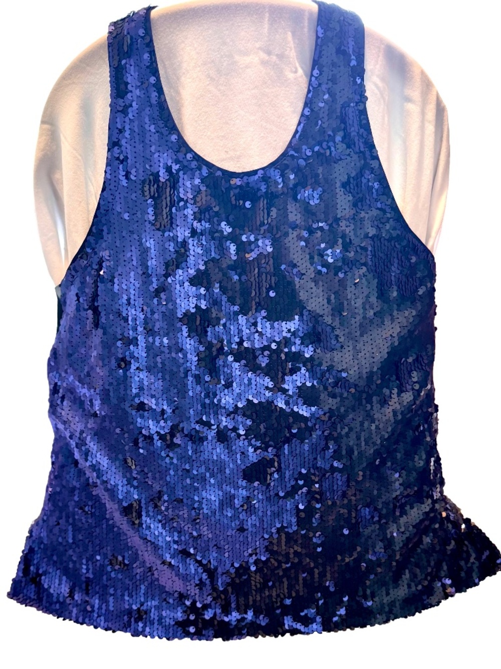 Elizabeth and James Marla Sequin Top Camo Blue & Black Tank size M